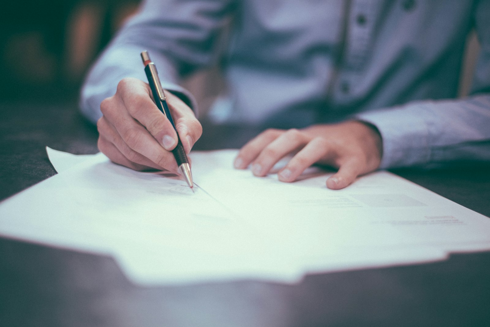 Legal paperwork — signing the contract before any introduction