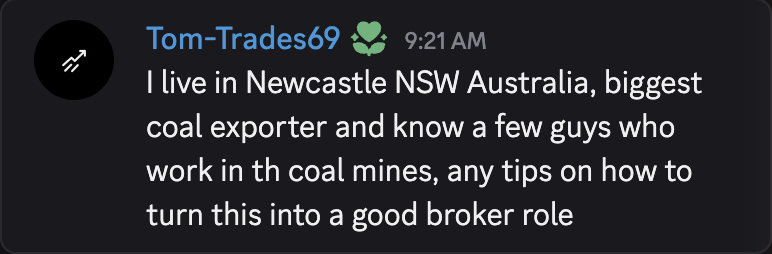 Newcastle coal broker post